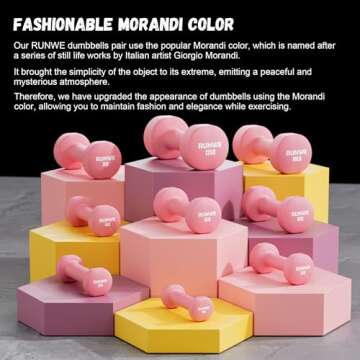 RUNWE Dumbbells Set of 2 - Cast Iron Pink Dumbbell 5 LB Weights Set of 2, Hand Weights Set Exercise & Fitness Dumbbell Free Weights for Child, Women, Men