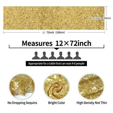 Elegant Gold Sequin Table Runner for Parties and Weddings