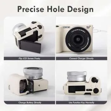 MUZIRI KINOKOO Soft Silicone Case Compatible for Sony ZVE10 II/ZV-E10 II Camera, Protective Case for Sony Alpha ZV-E10 II/ZVE10 II Camera - Anti-Slip & Anti-Scratch Enhanced Grip to Camera - White