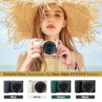MUZIRI KINOKOO Soft Silicone Case Compatible for Sony ZVE10 II/ZV-E10 II Camera, Protective Case for Sony Alpha ZV-E10 II/ZVE10 II Camera - Anti-Slip & Anti-Scratch Enhanced Grip to Camera - White