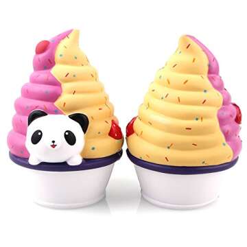 Jumbo Panda Ice Cream Squishy Toys for Stress Relief