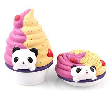 Jumbo Panda Ice Cream Squishy Toys for Stress Relief