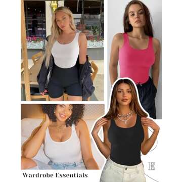 EUYZOU Women's Tummy Control Shapewear Tank Tops - Seamless Body Shaper Compression Top