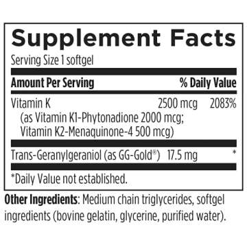 Designs for Health TRI-K High Potency Vitamin K Supplement