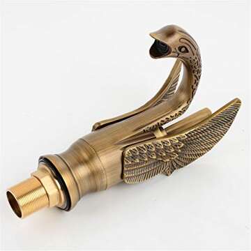 Luxury Swan Shape Brass Bathroom Sink Faucet for Elegant Use
