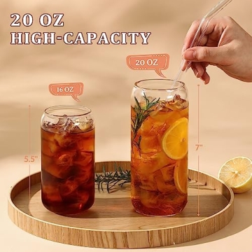 Stylish VITEVER 20 OZ Glass Cups Set - Perfect Gift