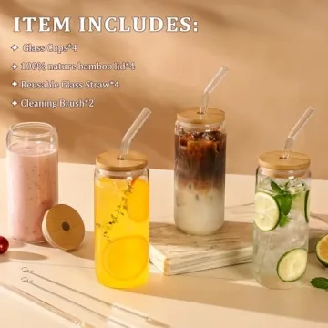 Stylish VITEVER 20 OZ Glass Cups Set - Perfect Gift