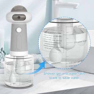 LilyAbeille Dog Shampoo Dispenser, UFO Dog Shampoo Sprayer, Electric Foaming Shampoo Dispenser for D...