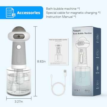 LilyAbeille Dog Shampoo Dispenser, UFO Dog Shampoo Sprayer, Electric Foaming Shampoo Dispenser for Dog and Cat Washing, for Bathtub, Kitchen Sink, Bathroom Cleaning, Grey