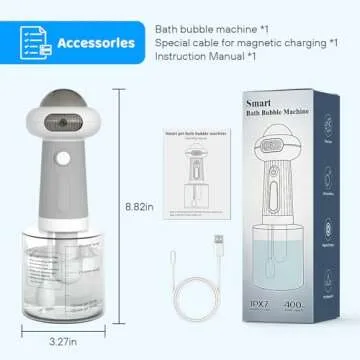 LilyAbeille Dog Shampoo Dispenser, UFO Dog Shampoo Sprayer, Electric Foaming Shampoo Dispenser for Dog and Cat Washing, for Bathtub, Kitchen Sink, Bathroom Cleaning, Grey