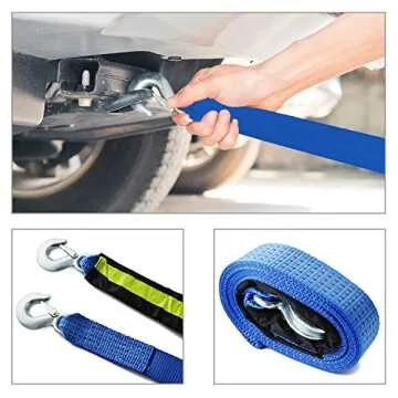 SlimK Roadside Emergency Car Kit with Jumper Cables, Heavy-Duty Tow Rope, Tire Pressure Gauge & Other Important Car Tool Kit - Durable & Organized Car Emergency Kit