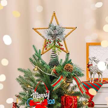 Elegant Metal Star Christmas Tree Topper for Festive Decor