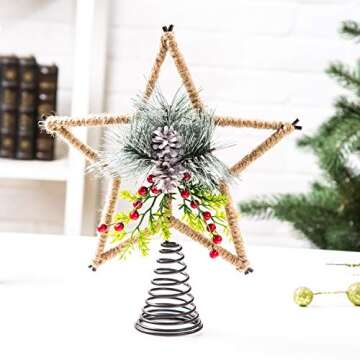 Stunning Metal Star Tree Topper for Christmas Holidays