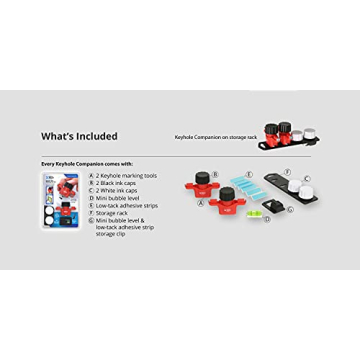 Keyhole Companion Marking Tool Set – Unique Tools Mark Keyhole Slot Fastener Locations on Walls w/o Measuring or Templates or Creating Unwanted Marks while Positioning; For keyhole hangers and slots.