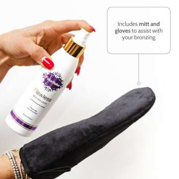 Fake Bake Flawless Self-Tanning Liquid Streak-Free, Long-Lasting Natural Glow For All Skin Tones - Sunless Tanner with Professional Mitt For Easy Application, Black Coconut Scent - 6 oz (Pack of 2)
