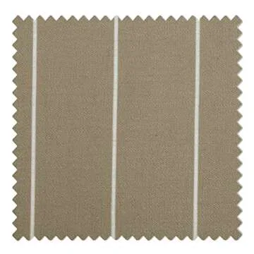 TWOPAGES Stefana Silber x 100 Inches Wide Pinch Pleat Curtain, Striped Beige Grey, Linen Curtain Panel Drape, Unlined Privacy Drapery, 100 W x 102 L Inch, 1 Panel Wide Stripe