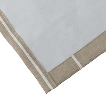 TWOPAGES Stefana Silber x 100 Inches Wide Pinch Pleat Curtain, Striped Beige Grey, Linen Curtain Panel Drape, Unlined Privacy Drapery, 100 W x 102 L Inch, 1 Panel Wide Stripe