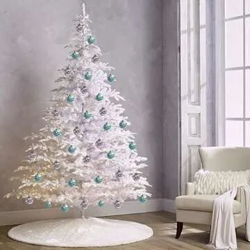 Set of 4 Crystal Blue Mercury Glass Ornaments (3.15" Classic Twist Ball) - Perfect for Christmas Tree, Hanging Holiday Decoration, Gifts & Home Decor