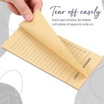 Utron 6 Pack Vintage Magnetic Notepads for Refrigerator, 50 pages/book Grocery List Magnet Pad for Fridge, Design Magnetic Grocery List Pad for Fridge, Grocery List Notepad, To-Do List