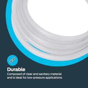 EZ-FLO 1/2 Inch ID PVC Clear Vinyl Tubing - 10 Feet