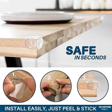 The Hamptons Baby Caring Corner Guards | Premium Clear Corner Protectors | Safety Furniture Bumpers | Long Lasting, Pre-Applied Gel Adhesive | Sharp Corner Cushion