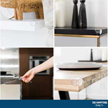 The Hamptons Baby Caring Corner Guards | Premium Clear Corner Protectors | Safety Furniture Bumpers | Long Lasting, Pre-Applied Gel Adhesive | Sharp Corner Cushion