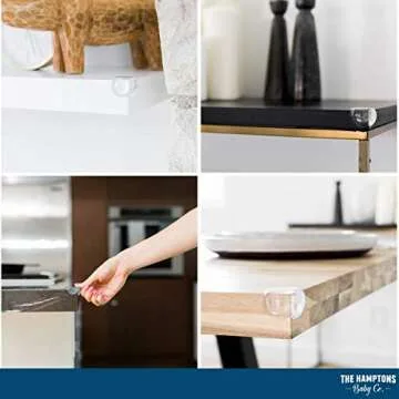 The Hamptons Baby Caring Corner Guards | Premium Clear Corner Protectors | Safety Furniture Bumpers | Long Lasting, Pre-Applied Gel Adhesive | Sharp Corner Cushion