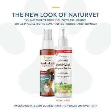 NaturVet Aller-911 Anti-Lick Paw Spray for Dogs & Cats – Includes Aloe Vera – Helps Sooth Itchy ...
