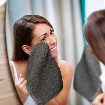 Utopia Towels 24 Pack Cotton Washcloths Set - 100% Ring Spun Cotton, Premium Quality Flannel Face Cloths, Highly Absorbent and Soft Feel Fingertip Towels (Grey)