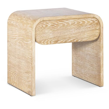 Meridian Cresthill Mid-Century Modern Nightstand - Solid White Oak, No Assembly Required