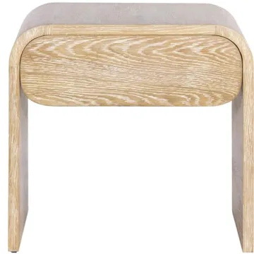 Meridian Cresthill Modern Nightstand in Solid White Oak