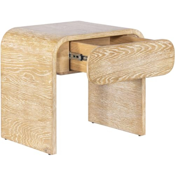 Meridian Cresthill Modern Nightstand in Solid White Oak