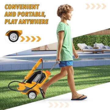 Kids Clean Car - Kids Car Washer Toys with Scraper Sponge Towel - Toddler Pretend Playing Tools Car Wash Gun Manual Pressure - Role Playing Toy Gift for Boys Girls