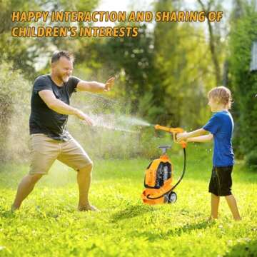 Kids Clean Car - Kids Car Washer Toys with Scraper Sponge Towel - Toddler Pretend Playing Tools Car Wash Gun Manual Pressure - Role Playing Toy Gift for Boys Girls