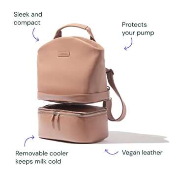 Willow Breast Pump Bag, Dusty Pink, Breast Milk Cooler and Pump Bag with Pockets, Convertible and Ad...