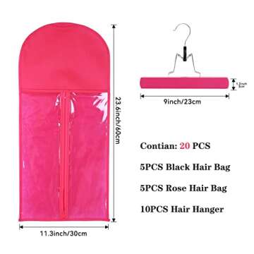 10 PCS Wig Bag Wig Storage for Multiple Wigs Hair Extension Storage Wig Bags Storage with Hanger Ant...