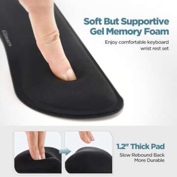 Gimars Upgrade Enlarge Silky Gel Memory Foam Keyboard Wrist Rest, Wrist Rest for Computer Keyboard, ...
