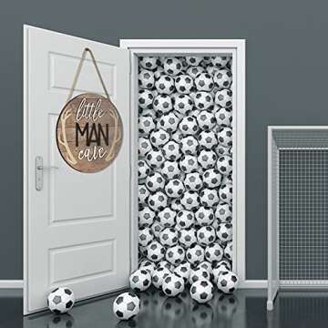 Blulu Little Man Cave Sign 12 x 12 Inch Little Man Cave Decoration for Nursery Wooden Wall Room Wall Decor Rustic Round Wood Sign Decor