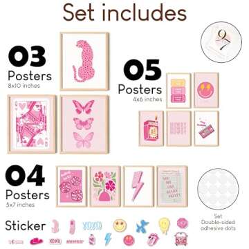 97 Decor Cute Preppy Room Decor Aesthetic - Pink Preppy Posters for Bedroom, Preppy Prints for Wall ...