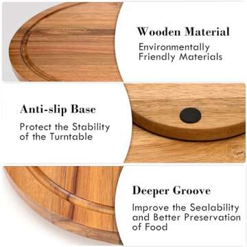 Bellsal Rotating Cake Stand with Clear Acrylic Dome Lid, Acacia Wood Cake Holder with Lid, Cake Plate with Lid for Baking Gifts, Cake Display Server Tray for Birthday Party Weddings