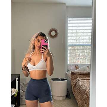 Abonlen Sports Bras for Women Workout Strappy Backless Bra Yoga Crop Tank Top (X-Small, White)