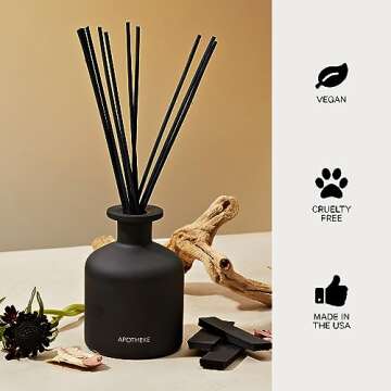 Apotheke Luxury Reed Diffuser - Charcoal Scented Home Fragrance