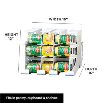 FIFO Pantry Storage Organizer Dispenser Rack for Canned Goods/Drinks, 54-Can Capacity
