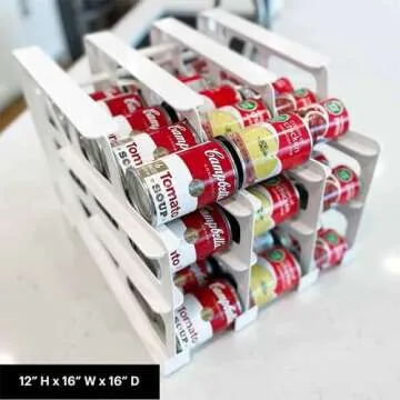 FIFO Pantry Storage Organizer Dispenser Rack for Canned Goods/Drinks, 54-Can Capacity