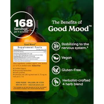 Herb Pharm Good Mood Liquid Herbal Formula with St. John's Wort for Healthy Emotional Balance - 4 Ou...