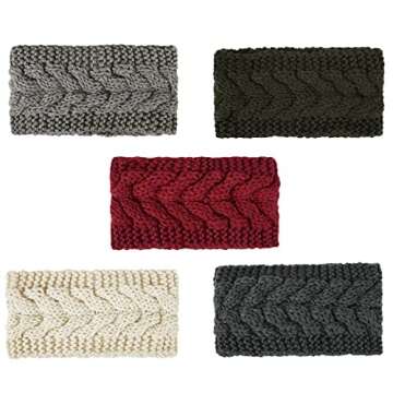 YSense 4 Pieces Ear Warmer Headband Women Winter Cable Knit Headband Twist Bowknot Ear Warmers Gifts...