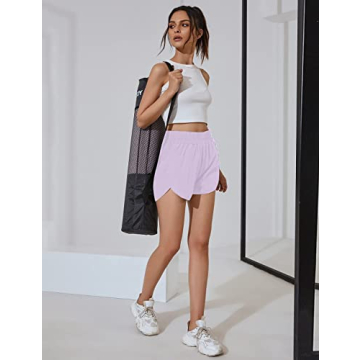 BMJL Women's High Waisted Running Shorts with Pocket