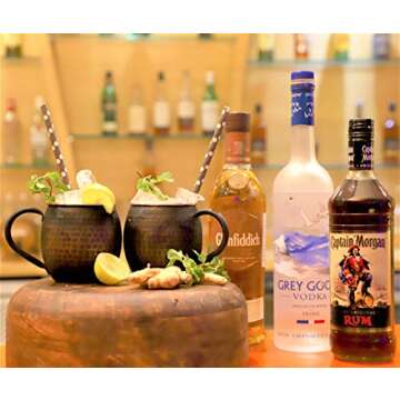 Staglife 16 Oz Antique Moscow Mule Copper Mugs & Copper Cups for Moscow Mules Hammered Finish Set of 2