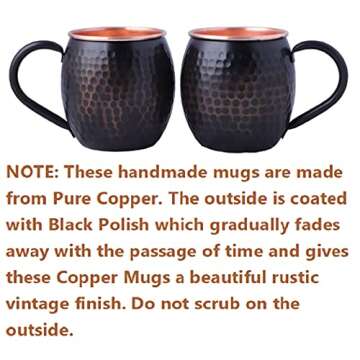 Staglife 16 Oz Antique Moscow Mule Copper Mugs & Copper Cups for Moscow Mules Hammered Finish Set of 2