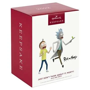 Hallmark Keepsake Christmas Ornament, Rick and Morty Just Don't Think About It, Morty! Set of 2